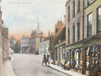 Warminster High Street Postcard 1919